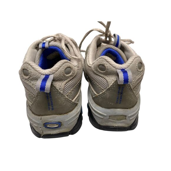 Skechers Sport Trail Chunky Sneakers Womens Size 7 Gray White Blue Suede Mesh - Picture 9 of 10